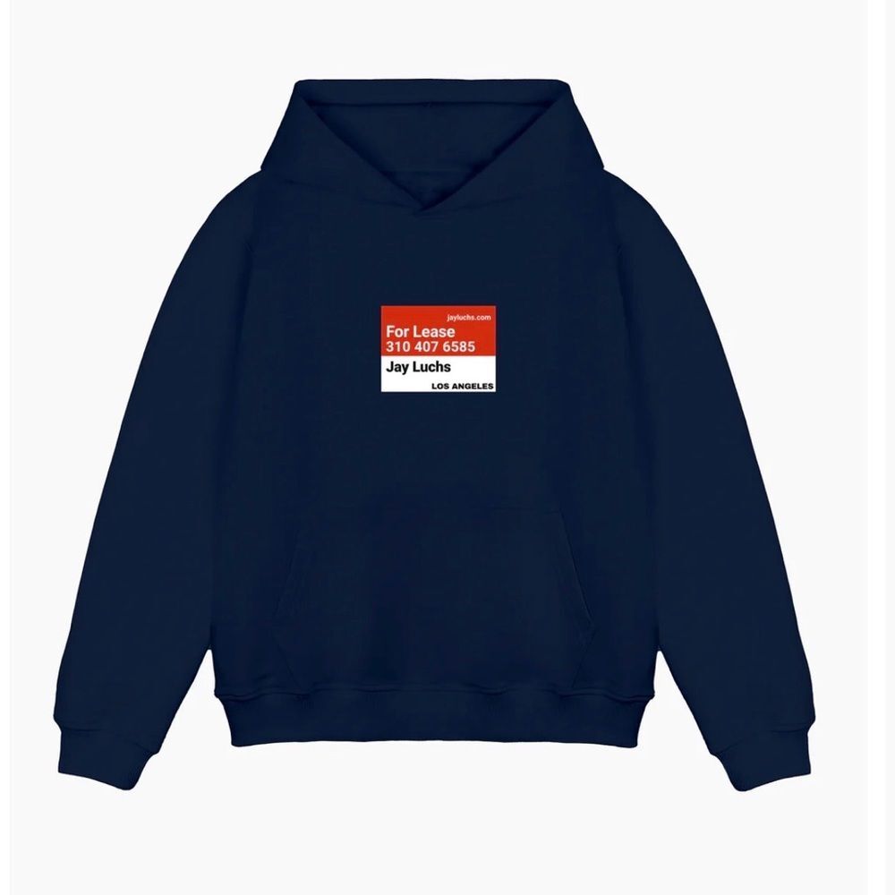 California Incline For Lease Jay Luchs NWT Men Size Large Blue Hoodie Sweatshirt